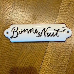 Anthropologie Bonne Nuit wall sign